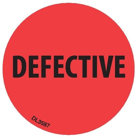 Decker Tape Products Label, DL3587, DEFECTIVE, 2" DL3587